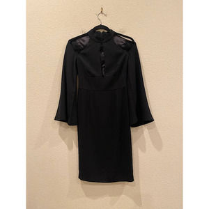 Bardot Dress Black Keyhole Bell Sleeves Cutouts Size US 4